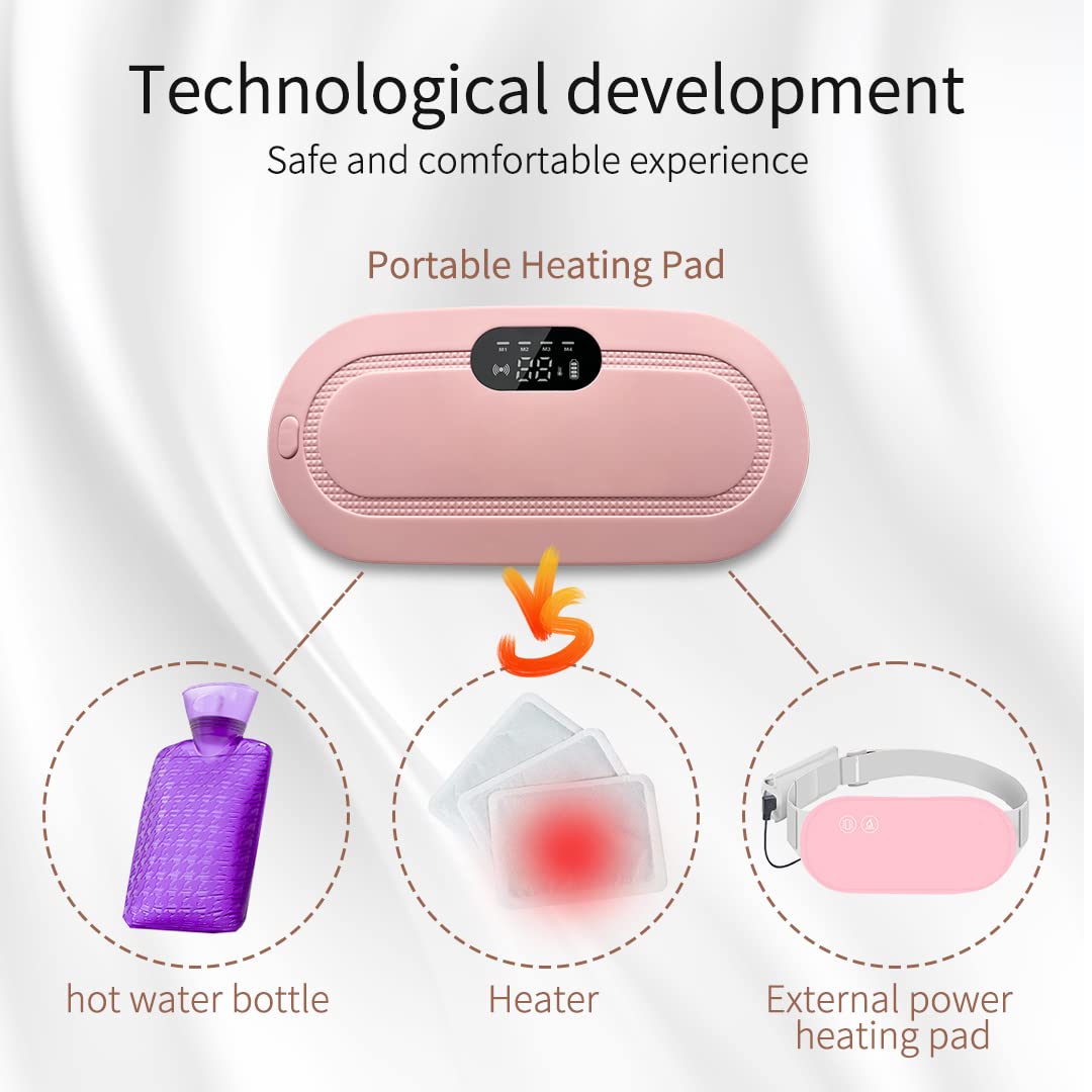 Portable Cordless Heating Pad for Menstrual Cramps Relief, Heating Pad for Stomach for Women